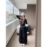 1506/QG1280/P57宽松休闲裤男百搭裤子夏季薄款坠感阔腿拖地长裤，男装休闲裤，星座1506