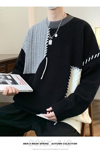 1506/QMY5150/P52高级感慵懒风毛衣男款秋冬季图片