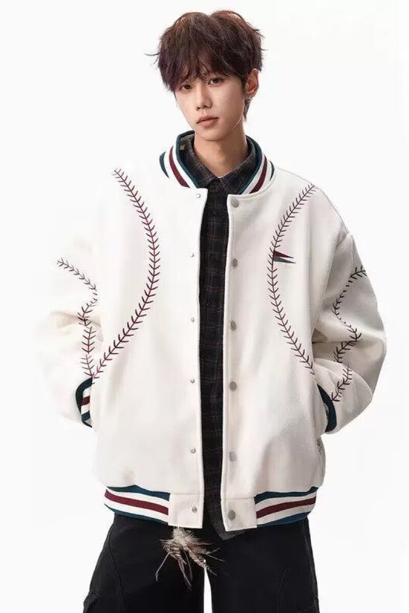 1506/QHT2830/P79潮牌情侣美式皮夹克宽松棒球服棉衣夹棉外套1,男装夹克,星座1506