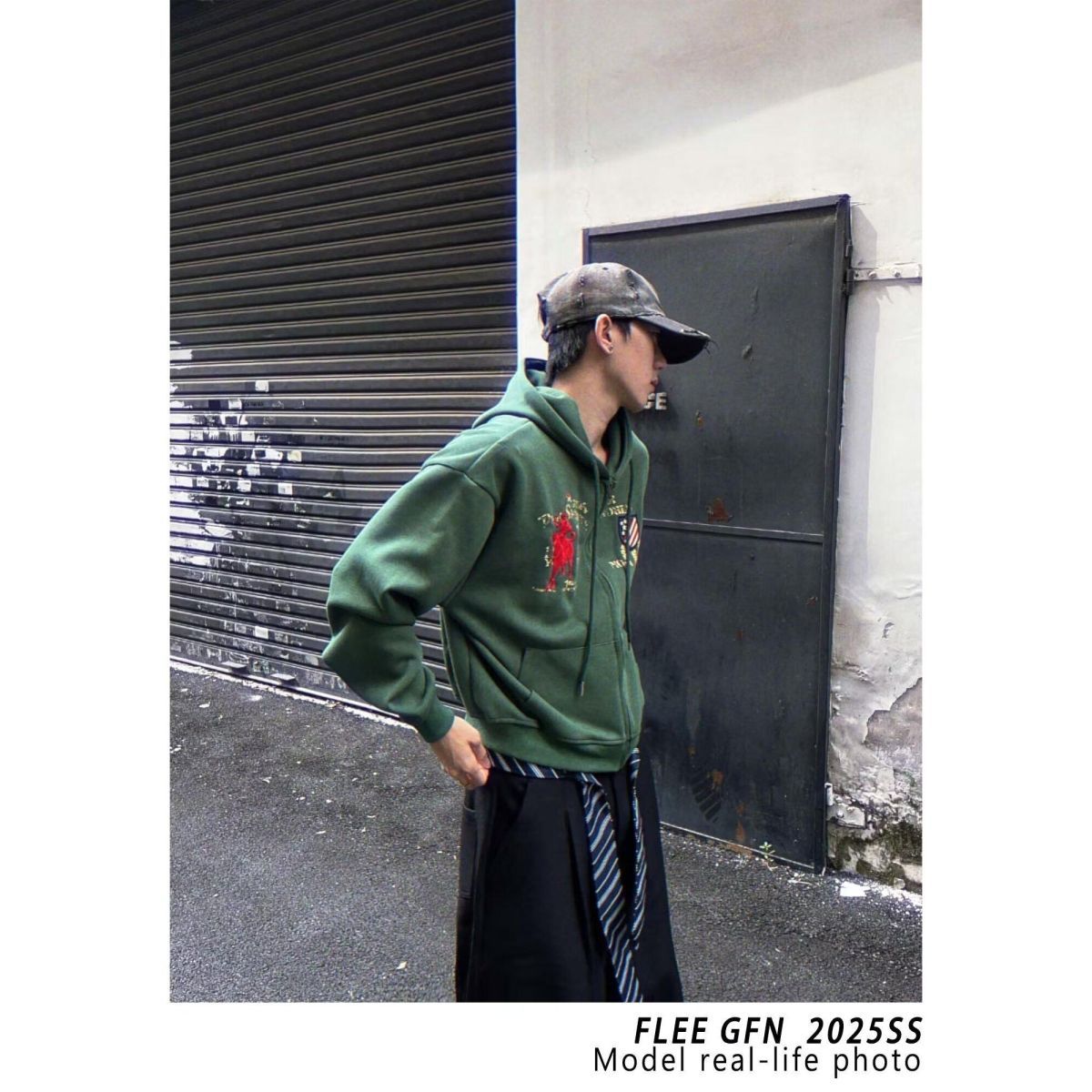 1506/QR-J7310/P64卫衣男连帽春秋季港风宽松潮牌印花百搭外套,女装短外套,星座1506