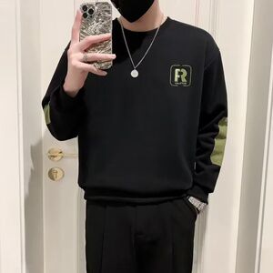 1506/QA0190/P36印花秋冬卫衣男春秋季韩版新款圆领宽松上衣图片