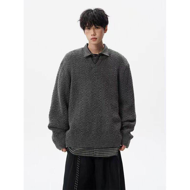 1506/Q50130/P70美式复古麻花毛衣男女情侣慵懒宽松套头针织衫2,男装针织衫/毛衣,星座1506