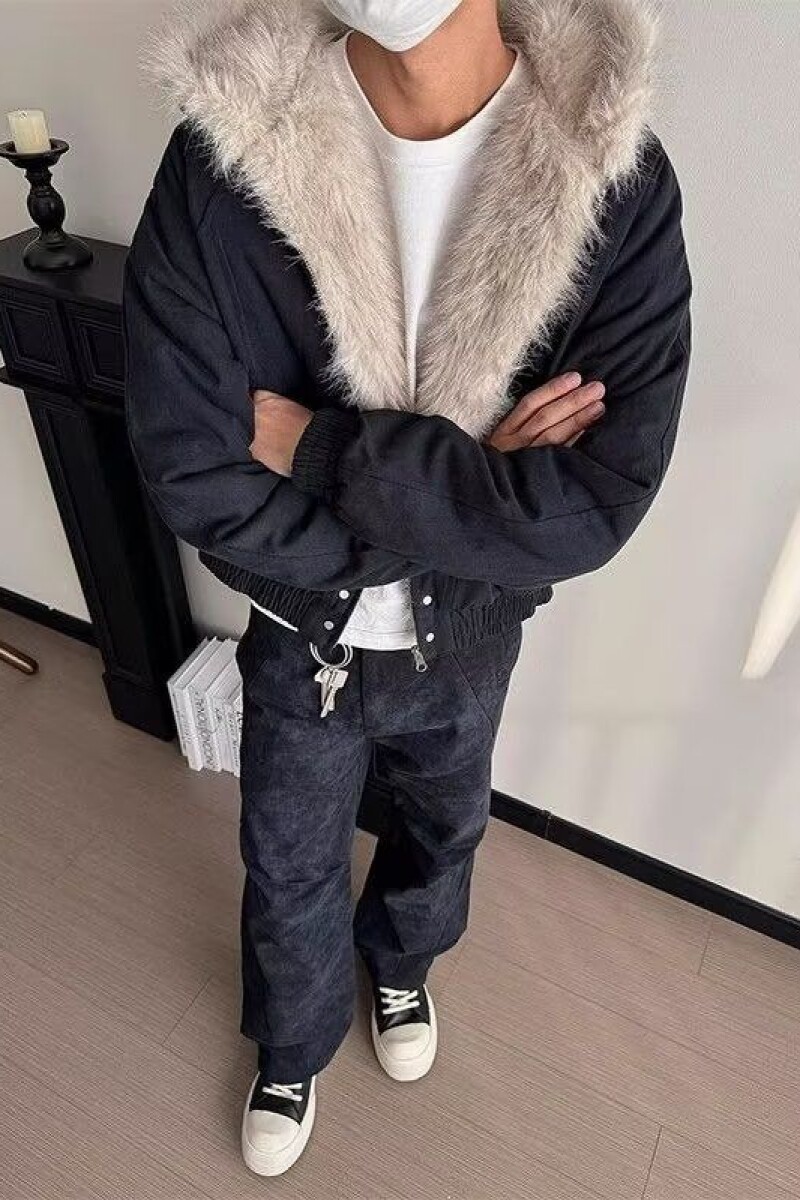 1506/Q86130/P90潮座山雕毛绒连帽棉服男女2025冬季加厚棉衣,男装棉衣,星座1506
