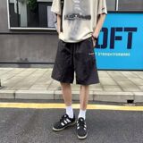 1506/QD11130/P32冰丝短裤男夏季宽松运动休闲中裤条纹速干五分裤，男装牛仔裤，星座1506
