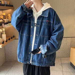 1506/Q89600/P54外套男装拼接灯芯绒翻领多口袋牛仔外套 1图片