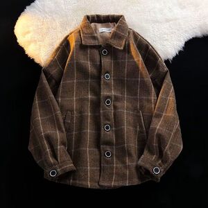 1506/QA360/P62灯芯绒长袖衬衫男秋冬日系复古工装宽松休闲外套1