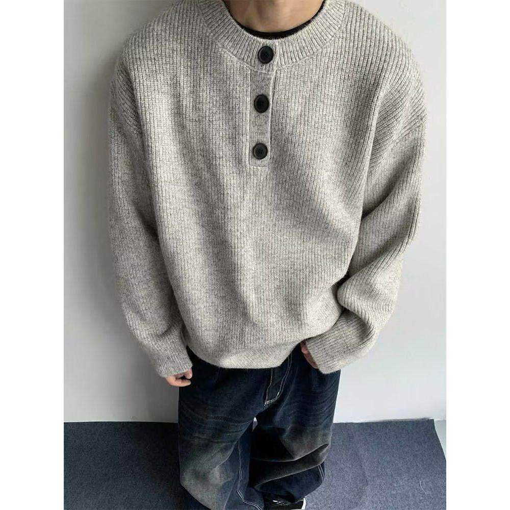 1506/QM8300/P52秋冬新款开衫毛衣美式复古休闲V领针织衫男图片