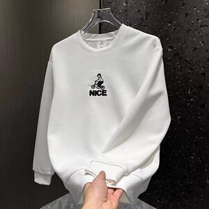 1506/QW6060/P40印花卫衣男秋冬潮流休闲加绒长袖百搭上衣打底衫图片