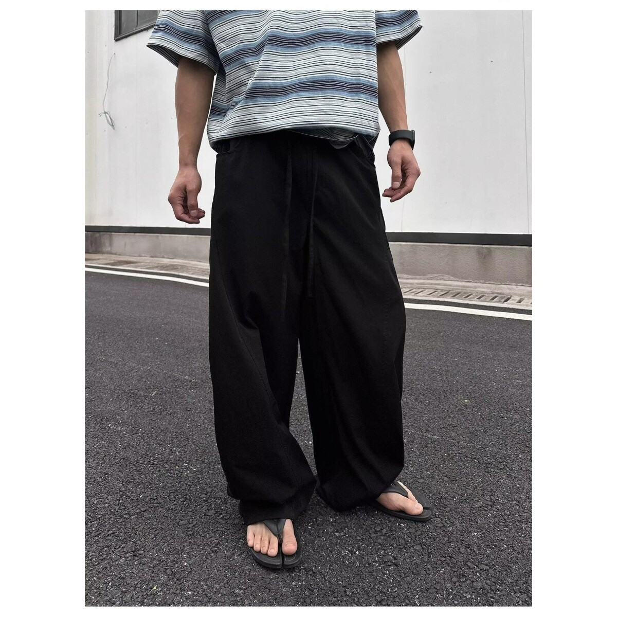 1506/QAK700/P44直筒休闲裤男弯刀裤大码宽松阔腿裤潮牌嘻哈1,男装休闲裤,星座1506