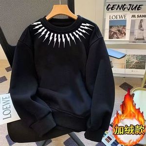 1506/QV10390/P38印花秋冬卫衣男春秋季韩版新款圆领宽松上衣2图片