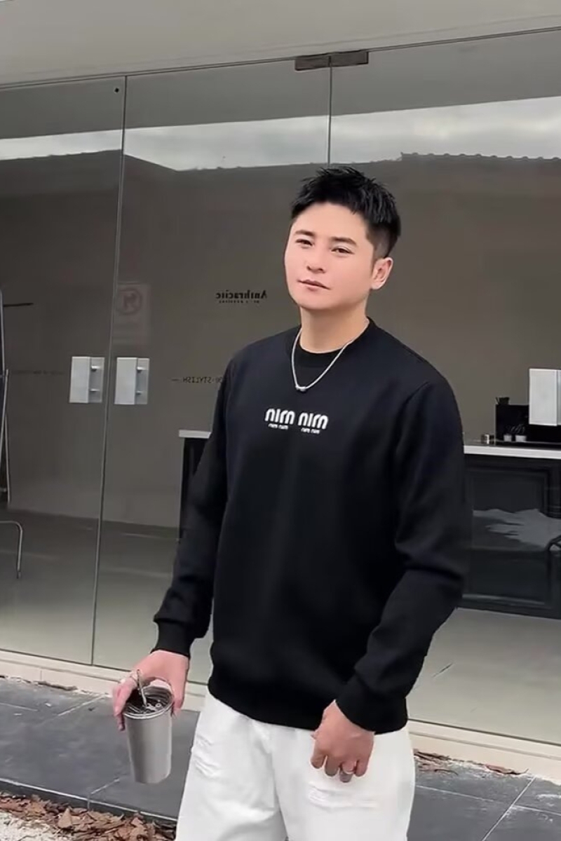 1506/QW6110/P37印花秋冬卫衣男春秋季韩版新款圆领宽松上衣，男装卫衣，星座1506