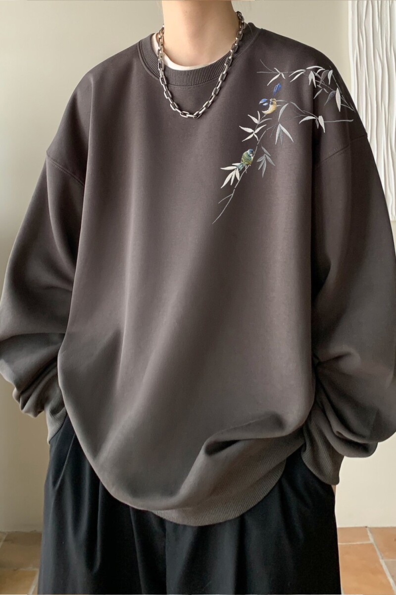 1506/QR50910/P39潮牌长袖男美式高街宽松打底衫休闲重磅情侣卫衣,男装T恤,星座1506