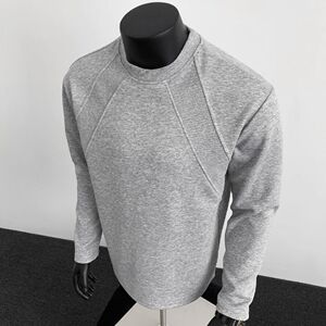 1506/QCX 740/P30嘿马七作美式复古夏季男款休闲圆领分割长袖上衣图片