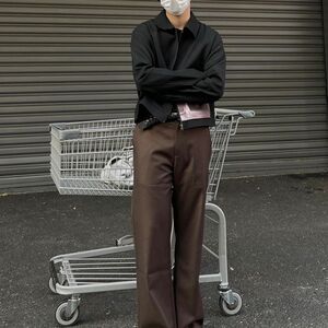 1506/Q6900/P62黑色贴布短款外套男款秋冬潮牌行政夹克潮图片