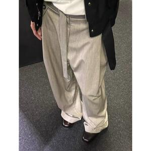 1506/QFK070/P74宽松休闲裤男韩版潮流百搭裤子坠感阔腿拖地长裤,男装休闲裤,星座1506