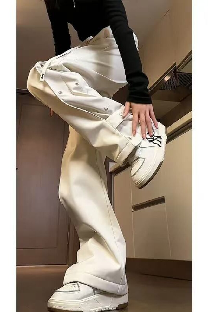 1506/QM8250/P39排扣冲锋裤男裤中性风机能工装微喇夏休闲裤,男装工装外套,星座1506
