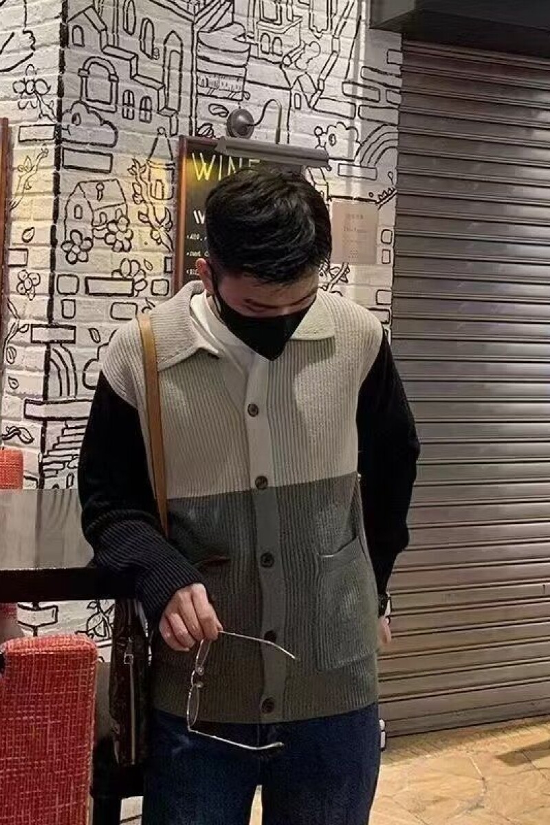 1506/Q25010/P59冬季新款外穿外套美式拼色开衫毛衣1,男装针织衫/毛衣,星座1506