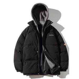 1506/Q6180/P69棉衣男冬季加厚保暖棉服外套假两件连帽棉服2图片