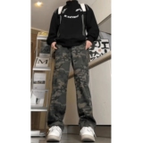 1506/QGT8020/P45新款美式高街潮牌水洗痞帅宽松直筒休闲长裤1，男装休闲裤，星座1506