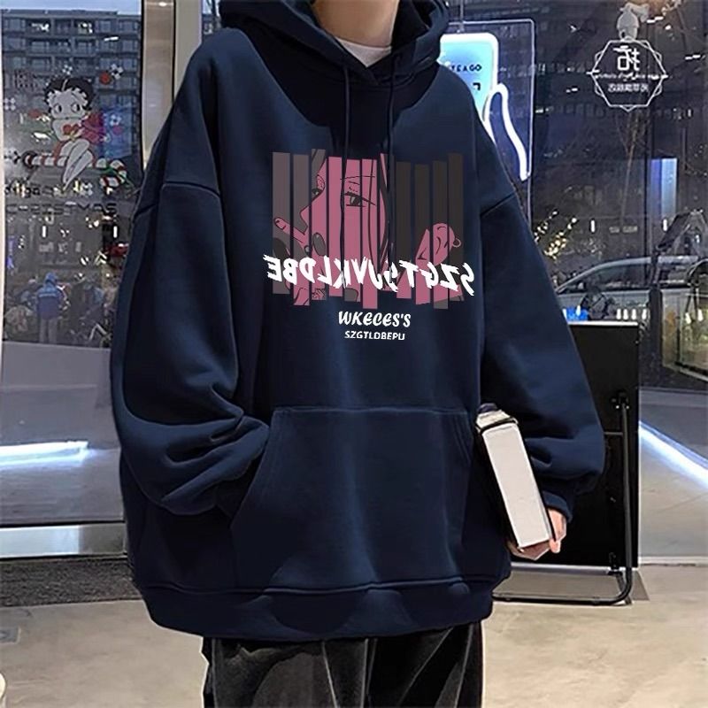 1506/QR80530/P43原创印花连帽卫衣男女秋季百搭宽松情侣帽衫外套,女装短外套,星座1506