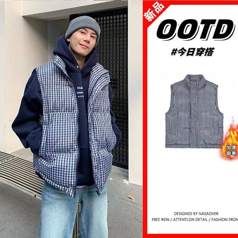 1506/Q88030/P53复古多口袋工装马甲男日系bf风坎肩背心棉衣外套图片