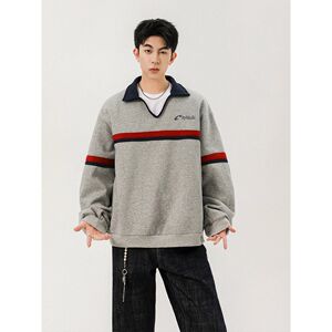 1506/QW0020/P47美式条纹撞色运动风卫衣男潮牌秋季上衣1图片