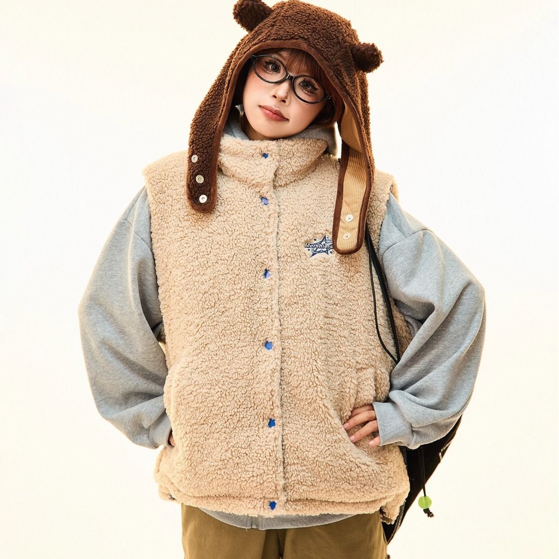 1506/Q25120/P65【双面穿】色织格纹马甲外套棉服女冬羊羔毛外套,男装棉衣,星座1506
