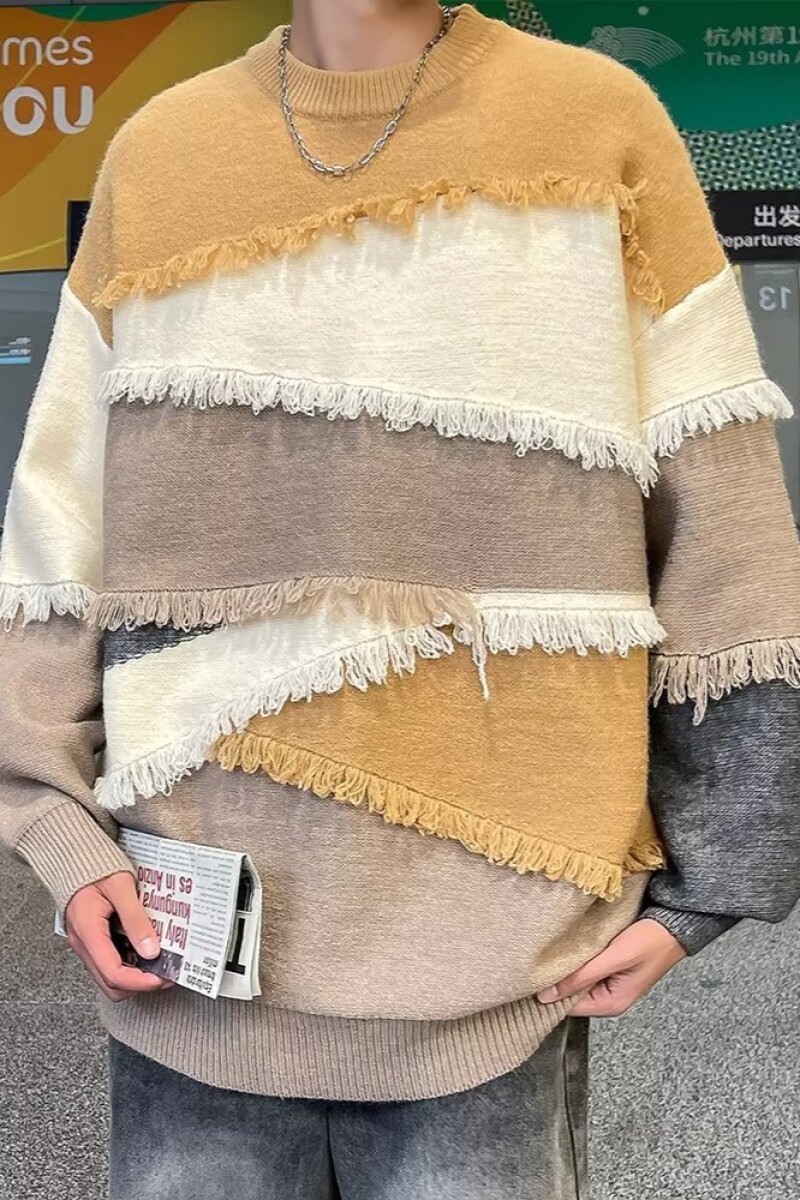 1506/QHLMY5190/P60慵懒风渐变色时尚毛衣男秋冬季圆领针织衫外,男装针织衫/毛衣,星座1506