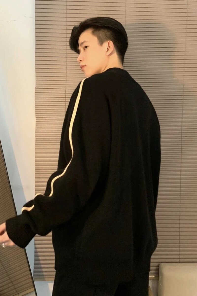 1506/QM390/P69秋冬韩系双拉\男长袖简约立领针织开衫情侣毛衣,男装针织衫/毛衣,星座1506