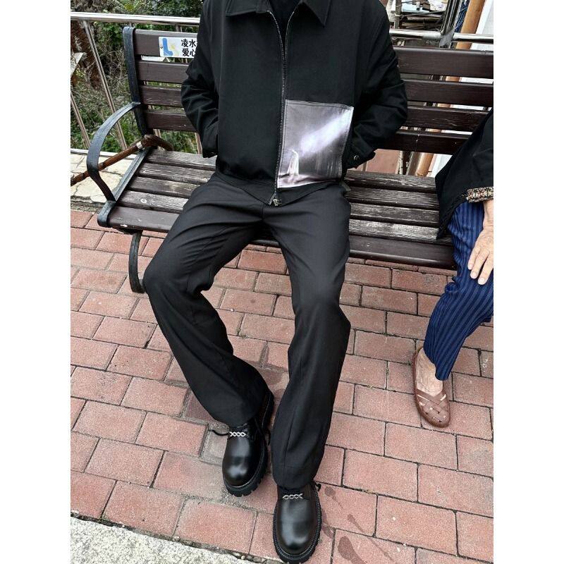 1506/Q6900/P62黑色贴布短款外套男款秋冬潮牌cleanfit行政夹克潮,男装夹克,星座1506