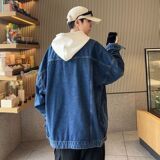 1506/Q89600/P54外套男装拼接灯芯绒翻领多口袋牛仔外套1，男装工装外套，星座1506