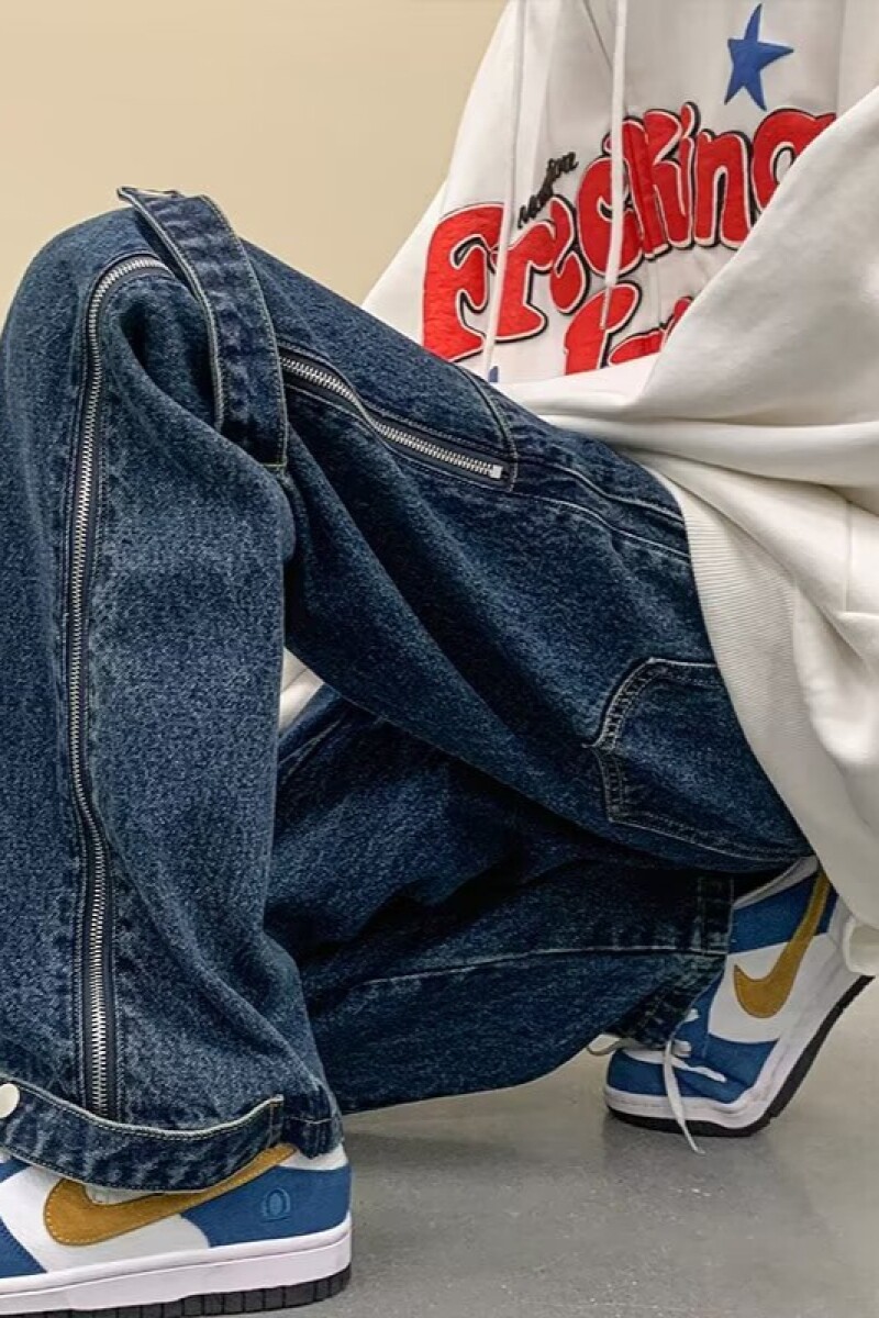 1506/QG020/P48美式设计复古牛仔裤宽松直筒长裤拉链休闲裤子2,男装牛仔裤,星座1506