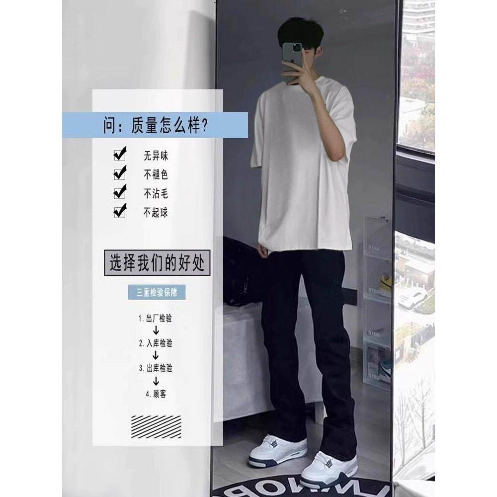 1506/Q277/P28美式vibe裤子男款潮牌夏季薄款黑色牛仔裤微喇显瘦图片