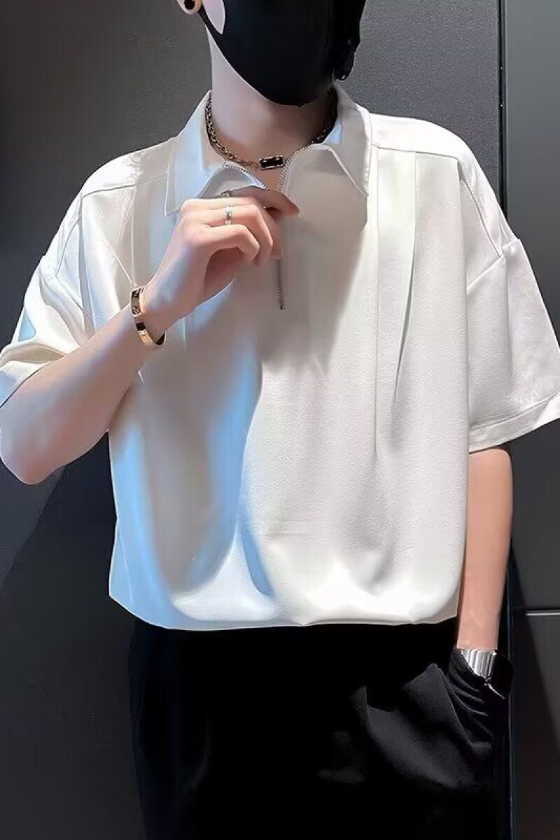 1506/Q244/P36翻领短袖polo衫男潮牌夏季t恤潮流百搭体恤上衣,男装Polo衫,星座1506