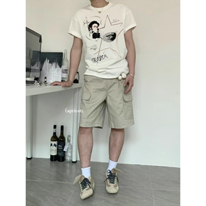 1506/QG330/P47夏季美式短裤男潮牌宽松大码运动休闲五分裤牛仔裤图片