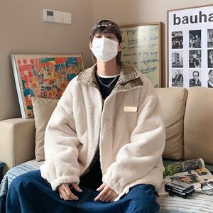 1506/M99561/P79港风复古双面穿棉衣外套男女冬季韩版加厚棉服2图片
