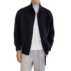 1506/QM370/P59韩版潮牌开衫毛衣男秋冬季新款立领针织衫图片