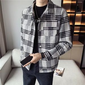 1506/Q77420/P56短款毛呢大衣青年男士秋冬季修身翻领夹克男1图片