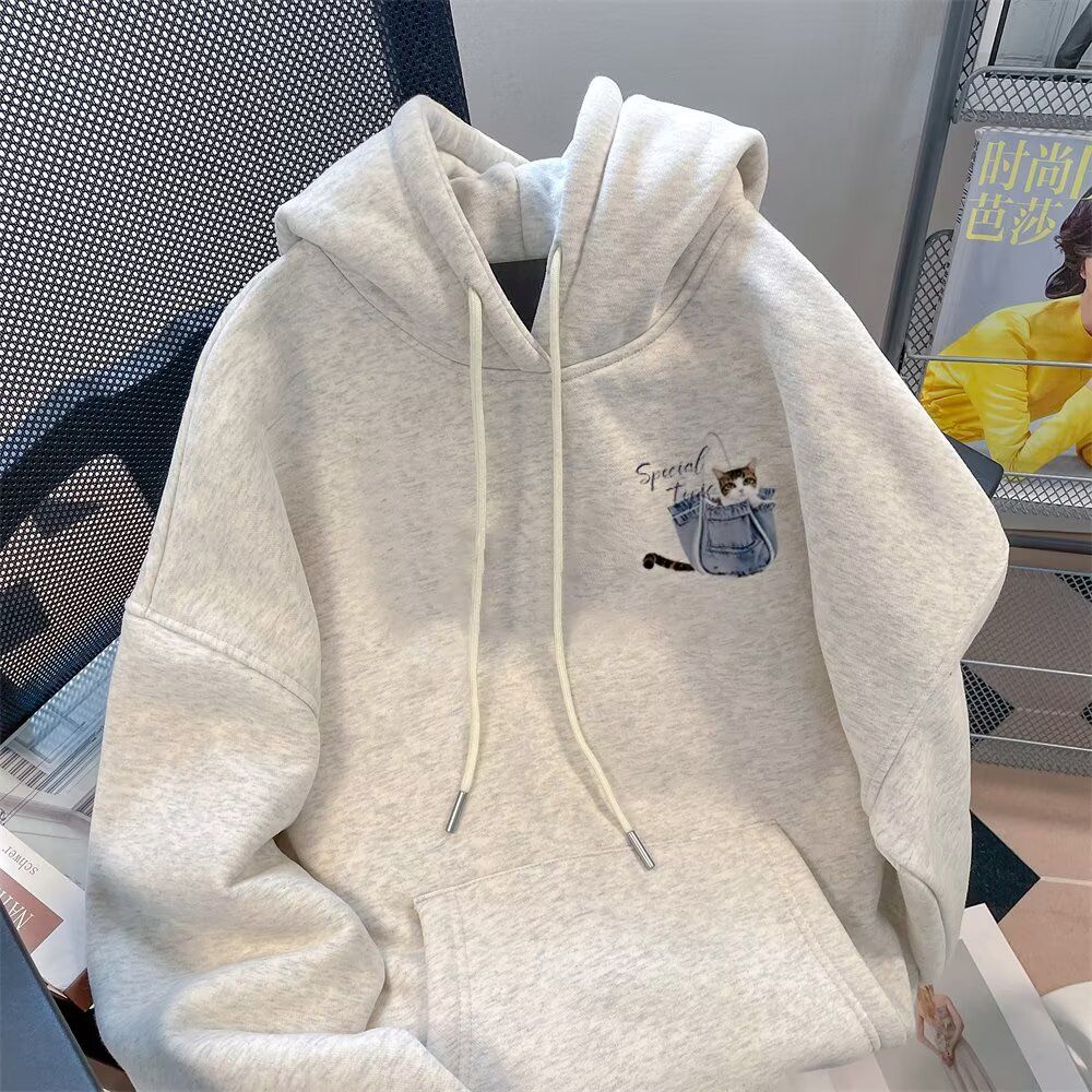 1506/QB470/P39美式加绒连帽卫衣男女秋冬宽松翅膀字母印花上衣1,男装卫衣,星座1506
