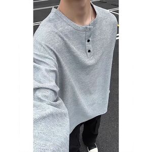 1506/QCX910/P31男士新款韩系宽松套头上衣内搭打底衫潮炸街图片