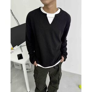 1506/QT4090/P36秋冬卫衣男秋季新款圆领宽松上衣chic港风潮流潮图片