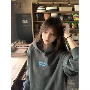 1506/QYT130/P48秋冬季新款复古休闲多色小情侣连帽卫衣2图片