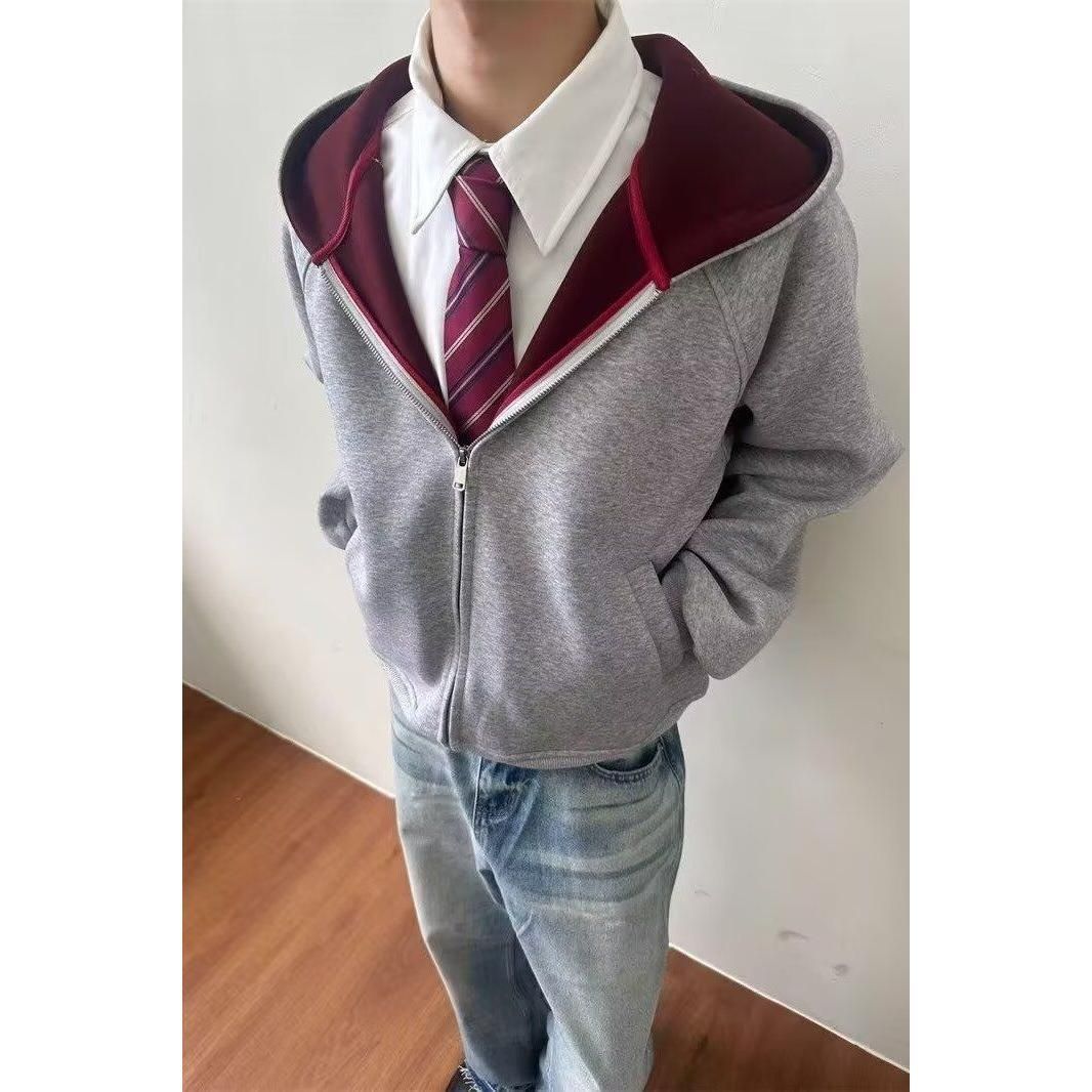 1506/QR-J7400/P59新款卫衣港风宽松简约连帽卫衣开衫男女同款,男装卫衣,星座1506