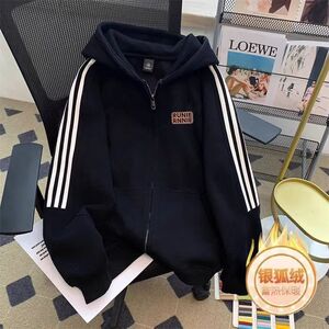 1506/QRL6200/P57卫衣男连帽春秋季港风宽松潮牌印花百搭外套1
