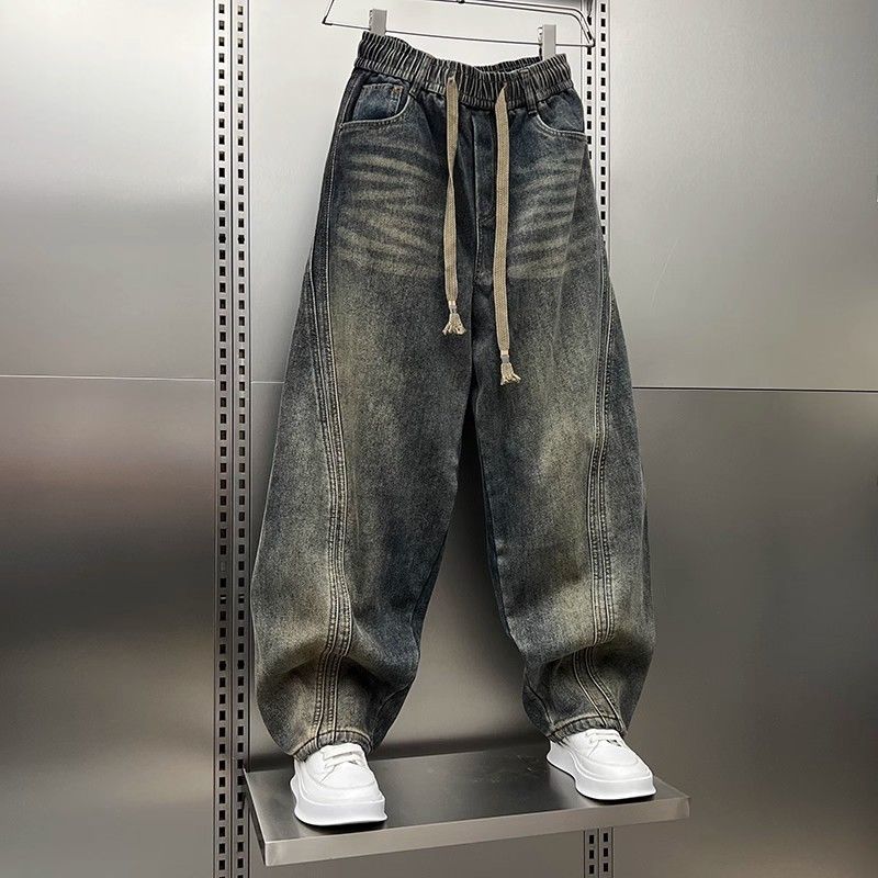 1506/QT12310/P52新款牛仔裤大码加肥做旧男装休闲裤子老爹裤长裤,男装牛仔裤,星座1506