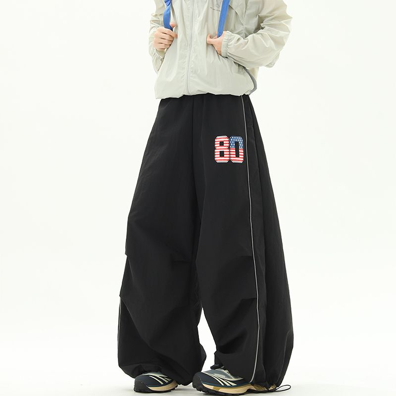 1506/QFY1310/P48美式字母反光条休闲裤秋季速干运动长裤子2025潮,女装休闲裤,星座1506