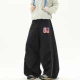 1506/QFY1310/P48美式字母反光条休闲裤秋季速干运动长裤子2025潮，女装休闲裤，星座1506