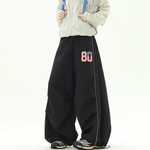 1506/QFY1310/P48美式字母反光条休闲裤秋季速干运动长裤子2025潮图片