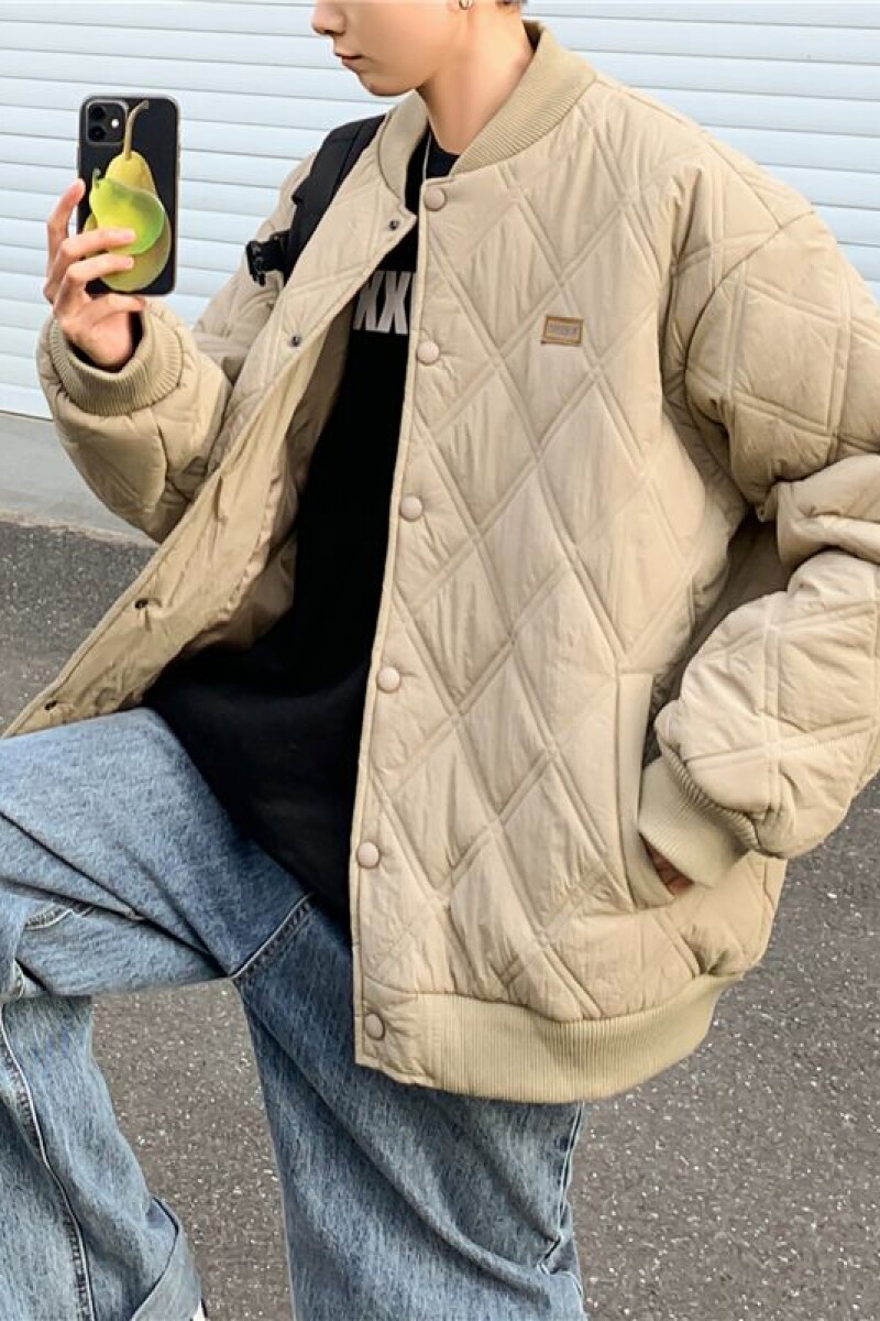 1506/QM80100/P56复古冬季棒球领菱形格情侣加厚棉服男女潮牌1,男装棉衣,星座1506