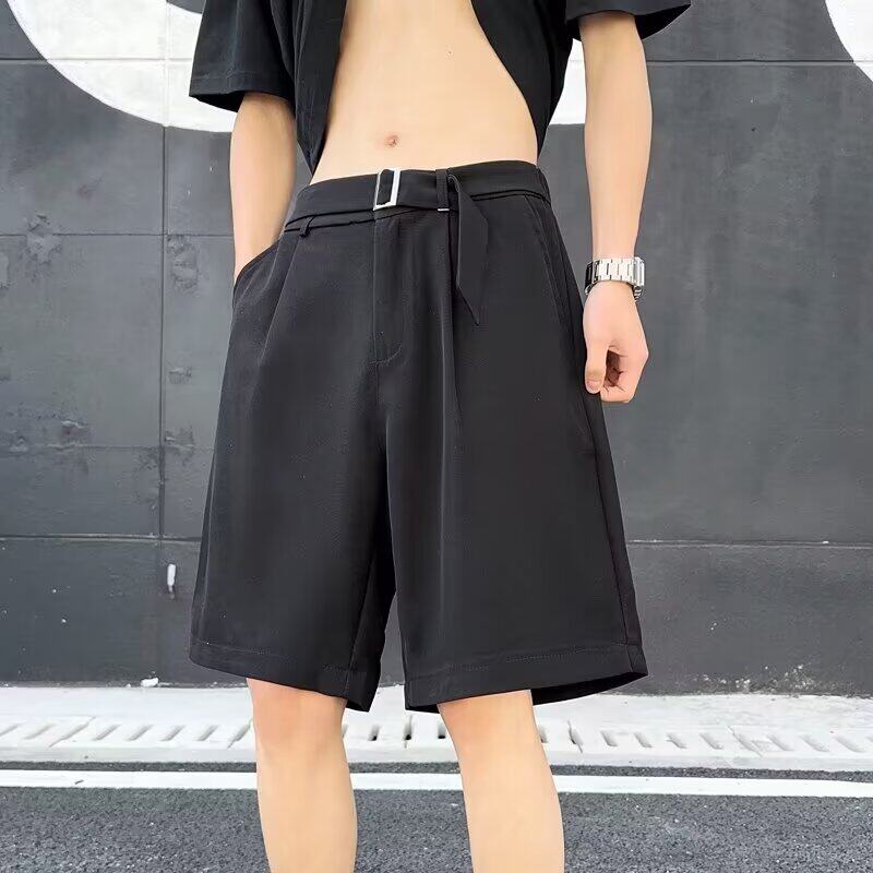 1506/QD10710/P36后松紧高腰显瘦阔腿男女纯色气质短裤休闲裤图片